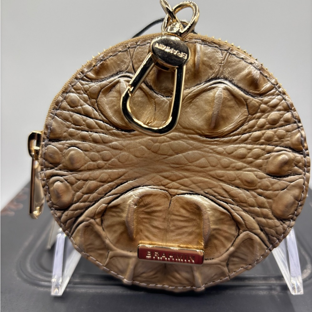Brahmin Metallic Gold Round Coin Purse